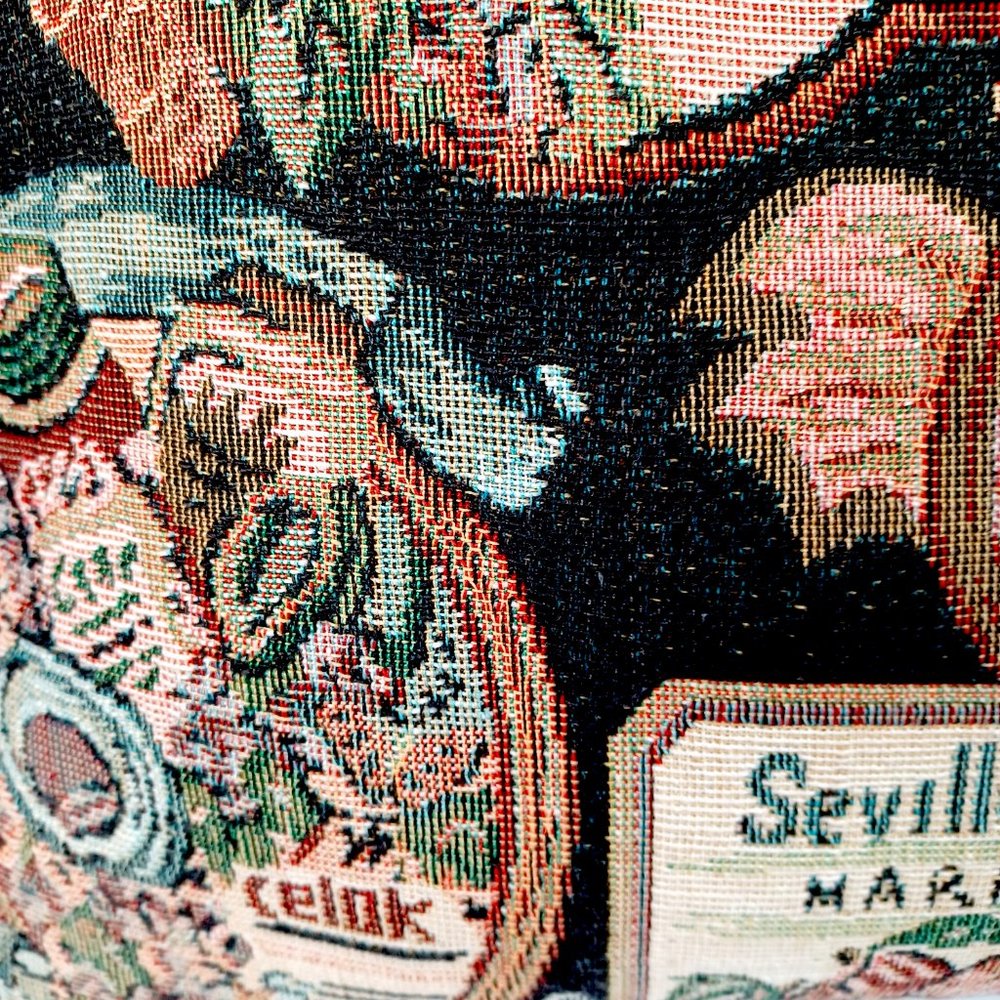 Tapestry Sofa Throw Pillow 16x19 Cottagecore Fruit Jam Raspberry  Marmalade Vtg - Picture 8 of 10